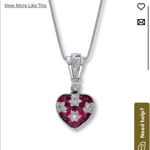 Le Vian 14k White Gold Ruby Heart Necklace